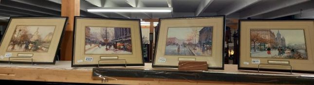 A set of four framed and glazed print by Eugene G Laloue (1854-1941). Collect Only.