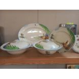 2 Royal Falcon ware tureens & 2 matching meat platters