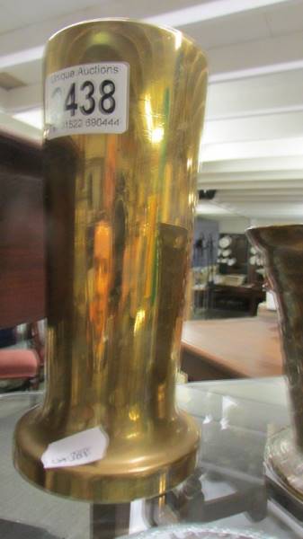 An early heavy brass vase and an old mortar. - Image 3 of 3