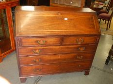 A Victorian mahogany inlaid bureau. COLLECT ONLY.