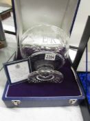 A boxed limited edition No. 59 of 100 commemorative Silver jubilee crystal challice.