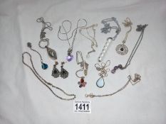 A quantity of good silver coloured jewellery, all in good order including necklaces etc. 12 items in