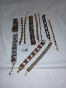 Ten 20th century bracelets all in good order