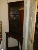 A Victorian mahogany corner cabinet on stand. COLLECT ONLY.