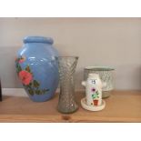 A small selection of vases, porcelain, art studio & glass