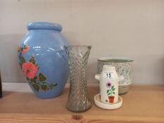 A small selection of vases, porcelain, art studio & glass