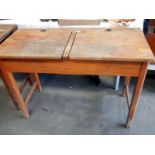 A double school desk