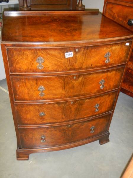 A Victorian mahogany four drawer chest. COLLECT ONLY.