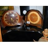 2 mid 20th century mantle clocks (1 electric & spring in good order)
