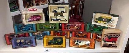 A quantity of old collectors cars, (1 shelf)