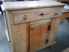 Old pine cabinet 1 door and 1 drawer A/F