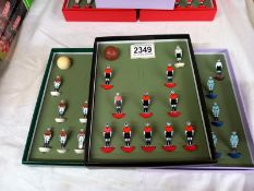 3 subbuteo celluloid/card teams in modern holder boxes