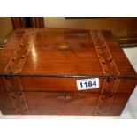 A Victorian inlaid sewing box