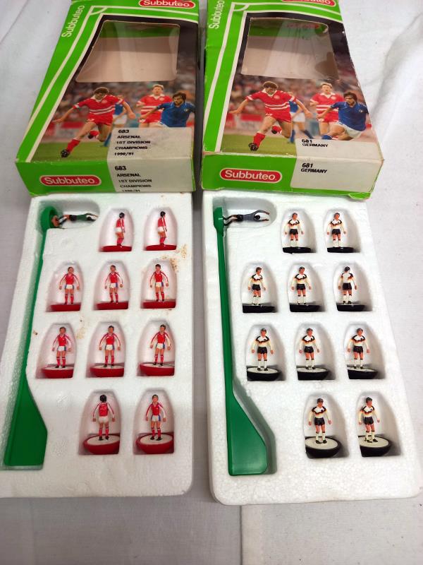 11 boxed UK Subbuteo teams including Arsenal 1st division champions 1990/1991, Celtic, Leeds etc - Image 6 of 7