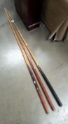 3 pool cues