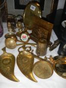 A selection of brass items