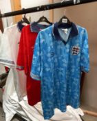 3 Vintage Umbro England football shirts