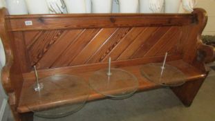 A Victorian pitch pine church pew, COLLECT ONLY.