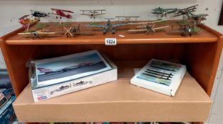 A quantity of built aeroplane kits and other kits and part kits ( 2 shelves)