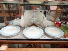 A quantity of pale blue Weatherby plates, tureens & a gravy boat