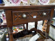 A good oak hall table with single drawer. Collect Only.