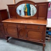 A mirror backed sideboard (151cm x 49cm x height 155cm approximately) COLLECT ONLY