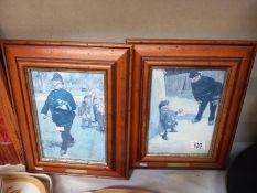 2 framed prints 'end of play' and 'bribery' by Lawson Wood 30cm x 37cm