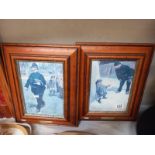 2 framed prints 'end of play' and 'bribery' by Lawson Wood 30cm x 37cm