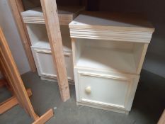 A pair of modern white bedside cabinets COLLECT ONLY