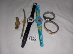 A quantity of ladies watches including child's Teletubbies etc.