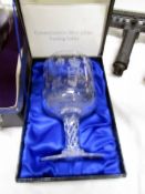 A boxed limited edition No.7 of 8 Commemorative Silver jubilee toasting goblet.