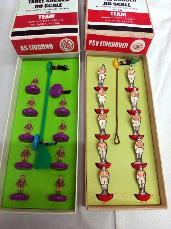 11 boxed table soccer (Subbuteo) teams including Barcelona, A.S. Livorno, Hannover 96 - Image 5 of 7