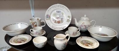 A collection of wedgwood Beatrix Potter in nursery ware & child's tea set for 2