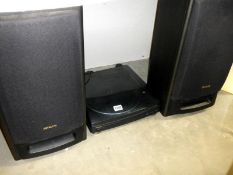 An Aiwa sound record player & speakers