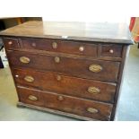 A period oak 3 over, 3 drawer, chest of drawers