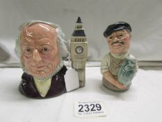 Two small Royal Doulton character jugs - Albert Sagger the Potter HN6745 and Jim Doulton HN6656.