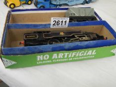 A boxed Hornby 3 rail EDL 18 standard 2-6-4 loco with goods wagon.