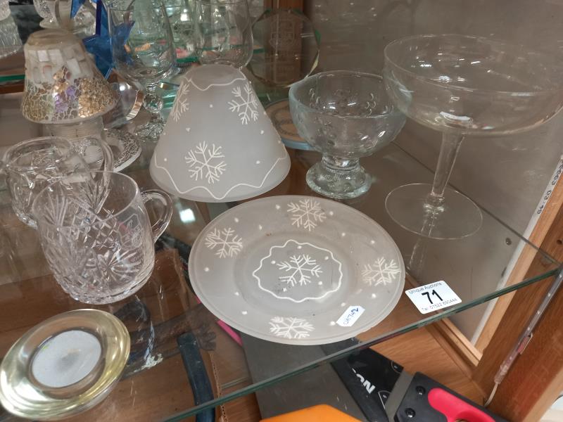 A quantity of glass trophies & glasses etc. including Christmas tea light stand. Collect only - Image 3 of 3