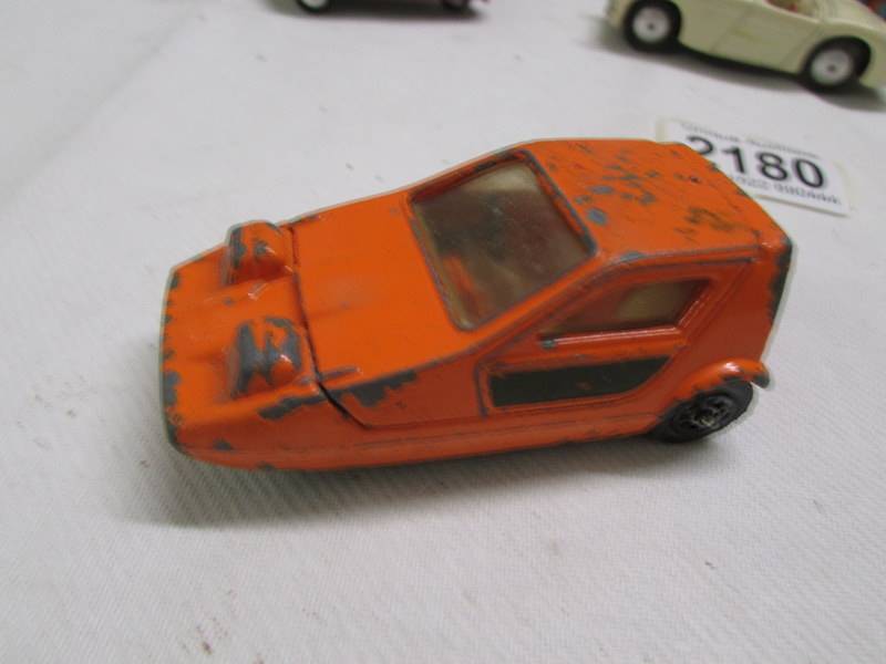 A boxed Corgi 233 Heinkel bubble car, a boxed Austin Healey 300 and an unboxed bond bug. - Image 4 of 4