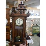 A Victorian double regulator wall clock. COLLECT ONLY.