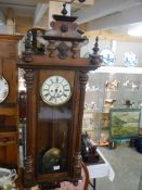 A Victorian double regulator wall clock. COLLECT ONLY.