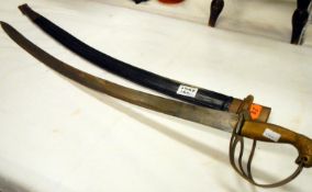 A 20th century brass hilted sword, possibly Indian