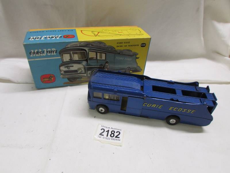 A boxed corgi 1126 Ecurie Grosse racing car transporter.