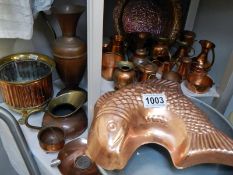 A good selection of mid 20th century copperware