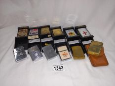 A good collection of Zippo lighters including rare example