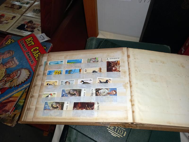 5 old stamp albums with stamps - Image 5 of 16