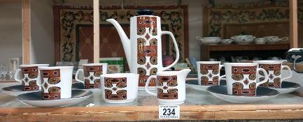 A retro J F pottery coffee set