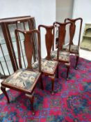 4 dining chairs with abstract art deco upholstered seats COLLECT ONLY