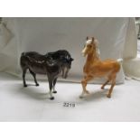 Two Beswick horses in good condition.