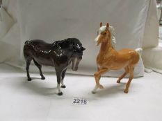 Two Beswick horses in good condition.